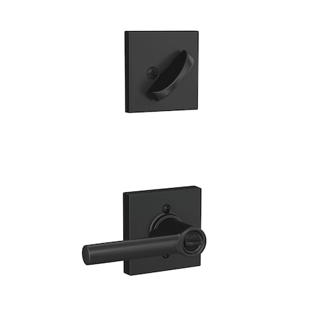 Schlage Residential Broadway Lever with Collins Rose Interior Active Trim with 12326 Latch and 10269 Strikes Matte F59BRW622COL