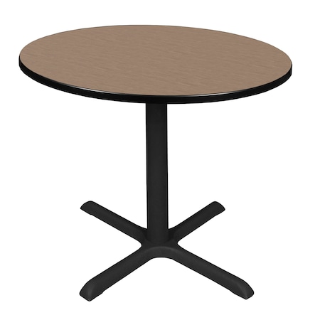 Regency Round Cain Medium X-Base Breakroom Table, 36 in W, 36 in L, Noble Oak TB36RNDNO