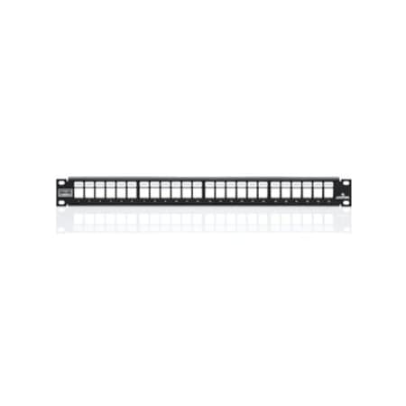 Leviton 24-Port Panel Unloaded Stp, Quickport W. Wire Mgmt Bar, Black 1U 4S255-S24