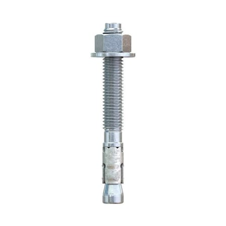 Simpson Strong-Tie Strong-Bolt 2 Wedge Anchor, 1/2 in Dia, 4-1/4 in OAL, Carbon Steel, Zinc STB2-50414P1