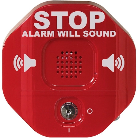 Safety Technology International Exit Door Alarm, Key Lock, Audible/Annunciation, Three Minute Piercing Horn, Polycarbonate Material STI-6400