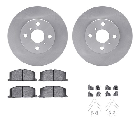 Dynamic Friction Co DFC Brake Rotor with 5000 Brake Pads and Hardware Kit 6512-76299