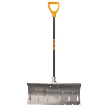 True Temper Snow Pusher, 24 in W Blade, Aluminum Blade, Wood Handle, DShaped Handle, 48 in L Handle 1640000