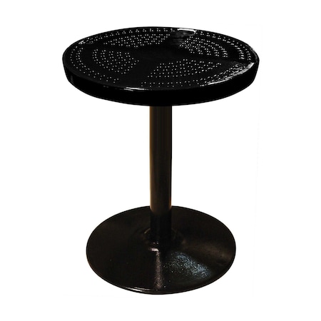 Leisure Craft 24" Round Perforated Pedestal Table, Portable, 30"H, Black 24TAB30-BLACK