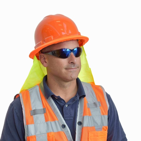 Cor-Brite Hard Hat Neck Shade, Orange/Silver Tape VNS101