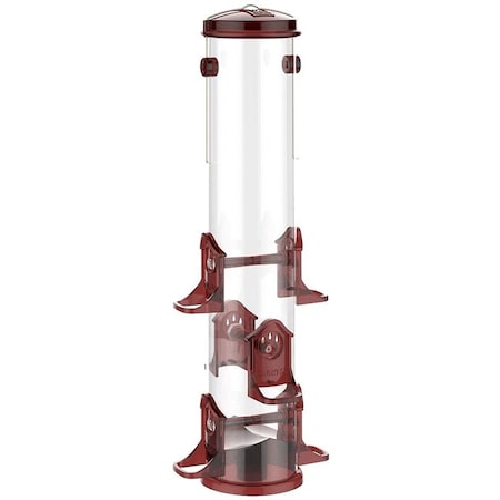 Stokes Select Bird Feeder, 18 in H, 2-1/2 qt, Polycarbonate, Red/Yellow, Hanging 38032