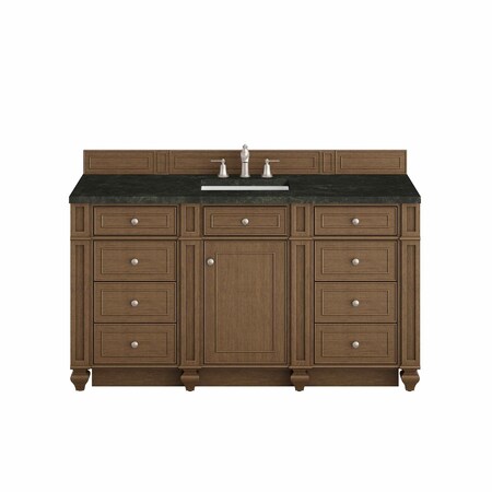 James Martin Vanities Bristol 60" Single Vanity, Saddle Brown, w/ 3 CM Phantome Eclos Top 157-V60S-SBR-3PHT