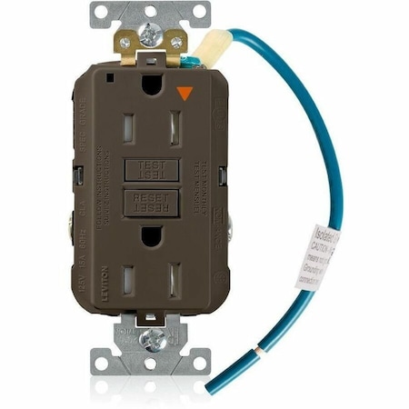 Leviton SmartlockPro GFCI 15A IG TR/PI Brown GFTR1-IG