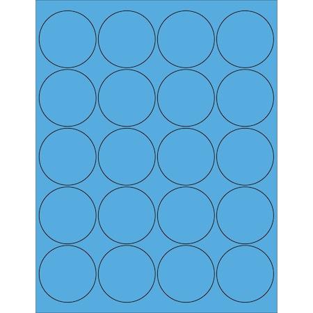 Tape Logic 2in Fluorescent Blue Circle Laser Labels, 2000PK LL197BB