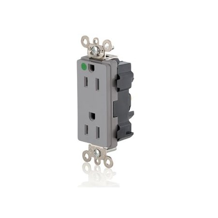 Leviton Hospital Grade Decora Receptacle, 15 Amp, 125 Volt M1626-HGG