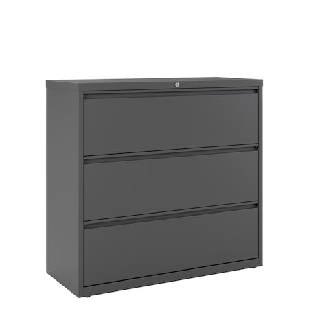 Hirsh 42" W 3 Drawer Lateral File Cabinet, Charcoal, A4/Legal/Letter 17646
