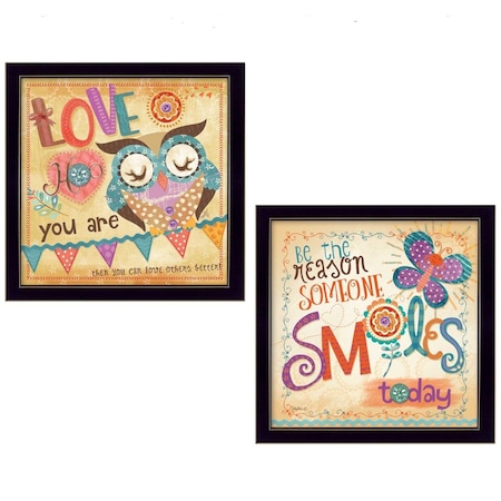 Homeroots Set Of Two Be the Reason Black Framed Print Wall Art, 2PK 405723