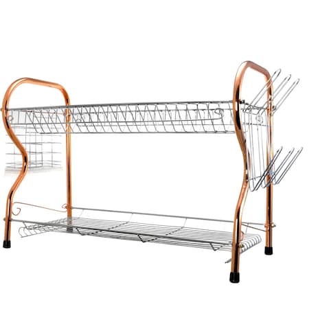 Better Chef 2-Tier 22 in. Chrome Plated Dish Rack in Copper DR-227