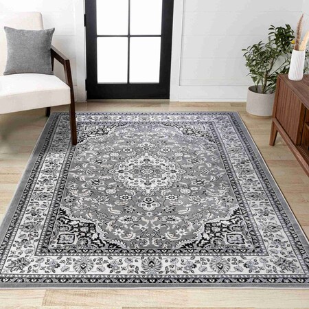 Jonathan Y Palmette Modern Persian Floral Gray/Ivory 8 ft. x 10 ft. Area Rug MDP503A-8