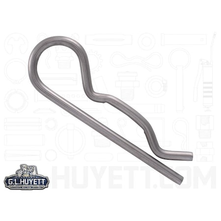 Huyett Bridge Pin, 302/304SS, .148 Wire Dia x 3 L x .5 In Eye Dia x Fits .5 to 5/8 Shft BPS-201