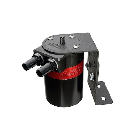 Hps Performance Aluminum Oil Catch Can Kit with 5/8 in Barb Adapters and Rubber Hoses,  861-503