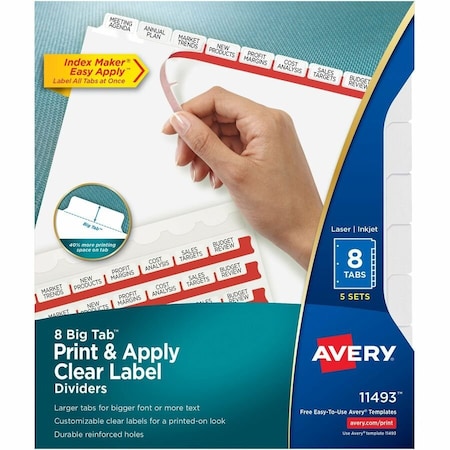 Avery reg Big Tab Index Maker Index Divider, White AVE11493