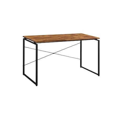 Homeroots 47" Brown and Black Writing Desk 491459