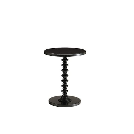 Homeroots 22" Black Solid Wood Round End Table 286293