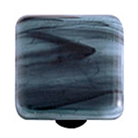Towels Usa Black Swirl Powder Blue Square Glass Cabinet Knob - Black Post TO949740