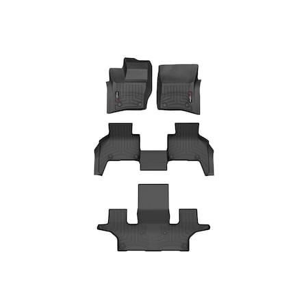 Weathertech Black Front, Rear and Rear Floorliners, 2025 Lamd Rover Defender 130 441629-1-7-8