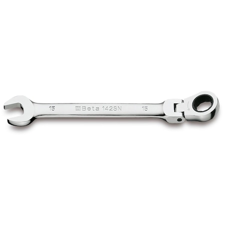 Beta 142SN 12-Point Flex Head, Ratcheting Combination Wrench, Metric 15mm 142SN 15