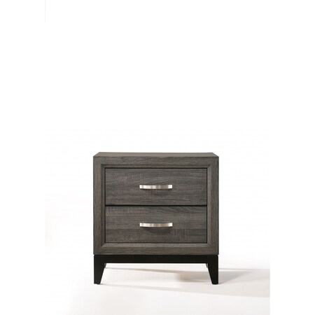 Homeroots 25" Gray Two Drawers Nightstand 318744