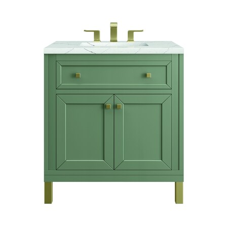 James Martin Vanities Chicago 30 in. Single Vanity, Smokey Celadon, w/ 3 CM Ethereal Noctis Silestone Top 503-V30-SC-3ENC