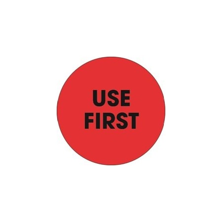 Bubblefast 2'' Circle - ''Use First'' Fluorescent Red Labels BFDL1250