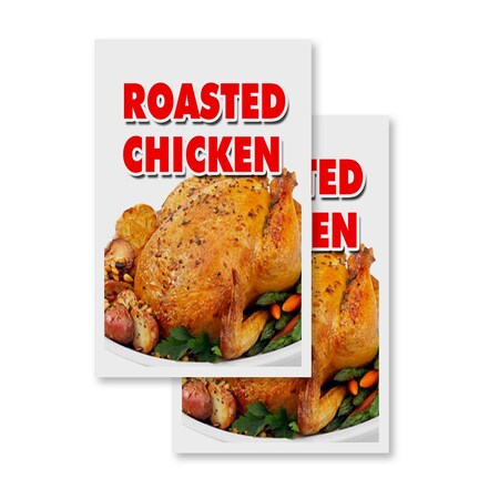 Signmission Roasted Chicken, Vinyl Decals Only 24 Inch x 36 Inch, Vinyl Decal, 2PK DSB-2436-2PACK-Roasted Chicken