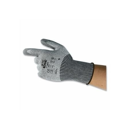 Edge 48-707 Cut-Resistant Gloves, Size 6, Grey, HPPE Blend Liner, 13ga, PU Palm Coating, Knitwrist, 12PK 012-48707060