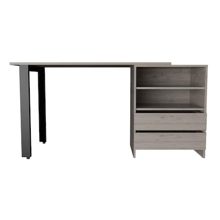 Homeroots 58" Light Gray Computer Desk 403821