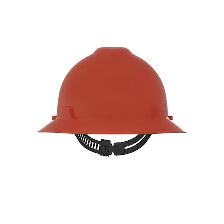 Msa Safety V-Gard Slotted Full Brim Hard Hat, Staz-On Suspension, Type I, Class E, Orange 454734
