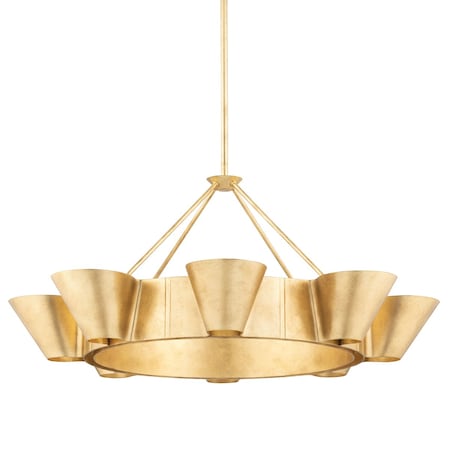 Hudson Valley Lighting Reeve 8 Light Chandelier 37.5 In. Vintage Gold Leaf 5638-VGL