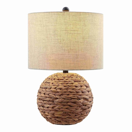 Jonathan Y Camilo 21.5" Modern Coastal Woven Rattan Globe LED Table Lamp, Brown JYL6514A