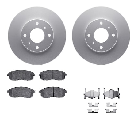 Dynamic Friction Co DFC GEOSPEC Coated Rotors with 5000 Brake Pads - Ceramic and Hardware 4512-67084