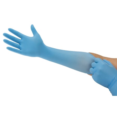 Ansell Microflex, Disposable Gloves, 5.1 mil Palm, Nitrile, Powder-Free, L, 100 PK, Blue 93243