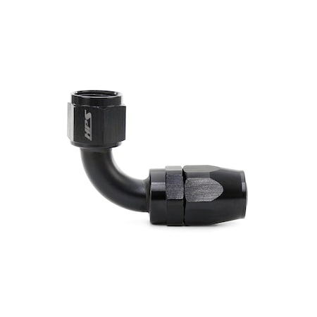 Hps Performance 90 Degree -6 Compression Double Swivel Hose End to AN Female, Aluminum, Black 250-9006