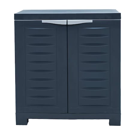 Homeroots 23in Charcoal Plastic Accent Cabinet With Two Doors 668939