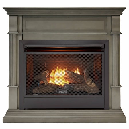 Duluth Forge Ventless Liquid Propane Gas Fireplace With Mantel - 26,000 BTU, Remote Control, Slate Gray Finish DFS-300LR-3GR