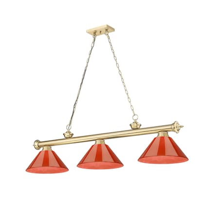 Z-Lite Cordon Heritage Brass 3 Light Billiard 2306-3HBR-PRD