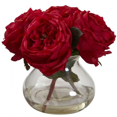 Dare2Decor Fancy Rose With Vase - Red DA3649881