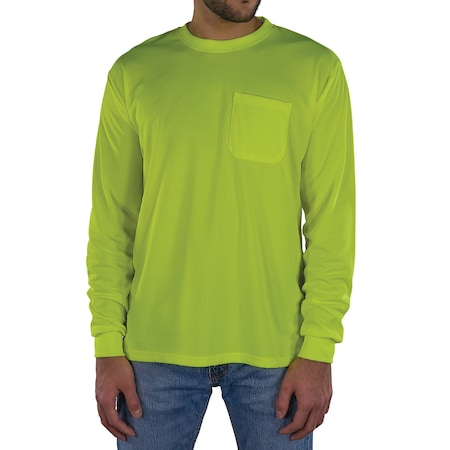 Ergodyne XS Lime Essential Non-Certified Hi-Vis Long Sleeve T-Shirt 8093