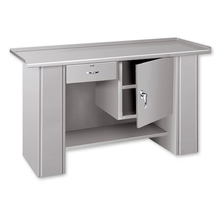 Pucel Drop Front Tool & Repair Bench with Cabinet, 60 in W x 32 in H x 22 in D, Gray DFT-60-C
