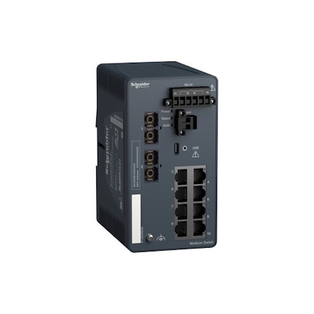 Schneider Electric Ethernet Switch, RJ45, 24V DC MCSESM103F2CS1