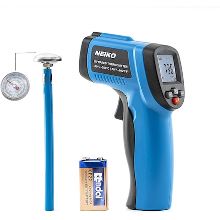 Neiko Digital Infrared Thermometer, Non Contact Gun, Instant Read -58DegF/1022DegF (-50DegC to 500DegC) 52911A