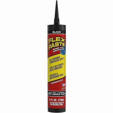 Flex Seal Silicone Sealant, 9 oz, Cartridge, Black, Rubber Base, Not Applicable PFSBLKR10