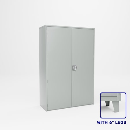 Pucel Double Door Storage Cabinet, 4 Adjustable Shelves, 48 in W x 78 in H x 19 in D, Gray HDSC-4872-19-4L-DD