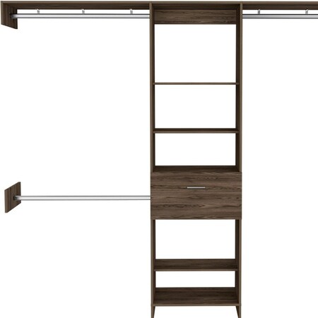 Homeroots 98" Brown Manufactured Wood Closet System 535183