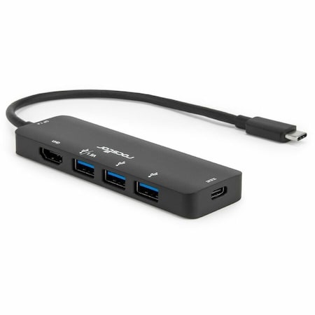 Rocstor PREMIUM USB-C TO 4K@60HZ HDMI, 3X USB TYPE-A, USB TYPE-C 100W PD CHARGING WITH D Y10A308-B1